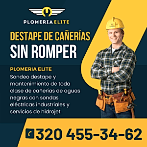 Destape de Cañeria sin Romper-Plomeros Bogota -